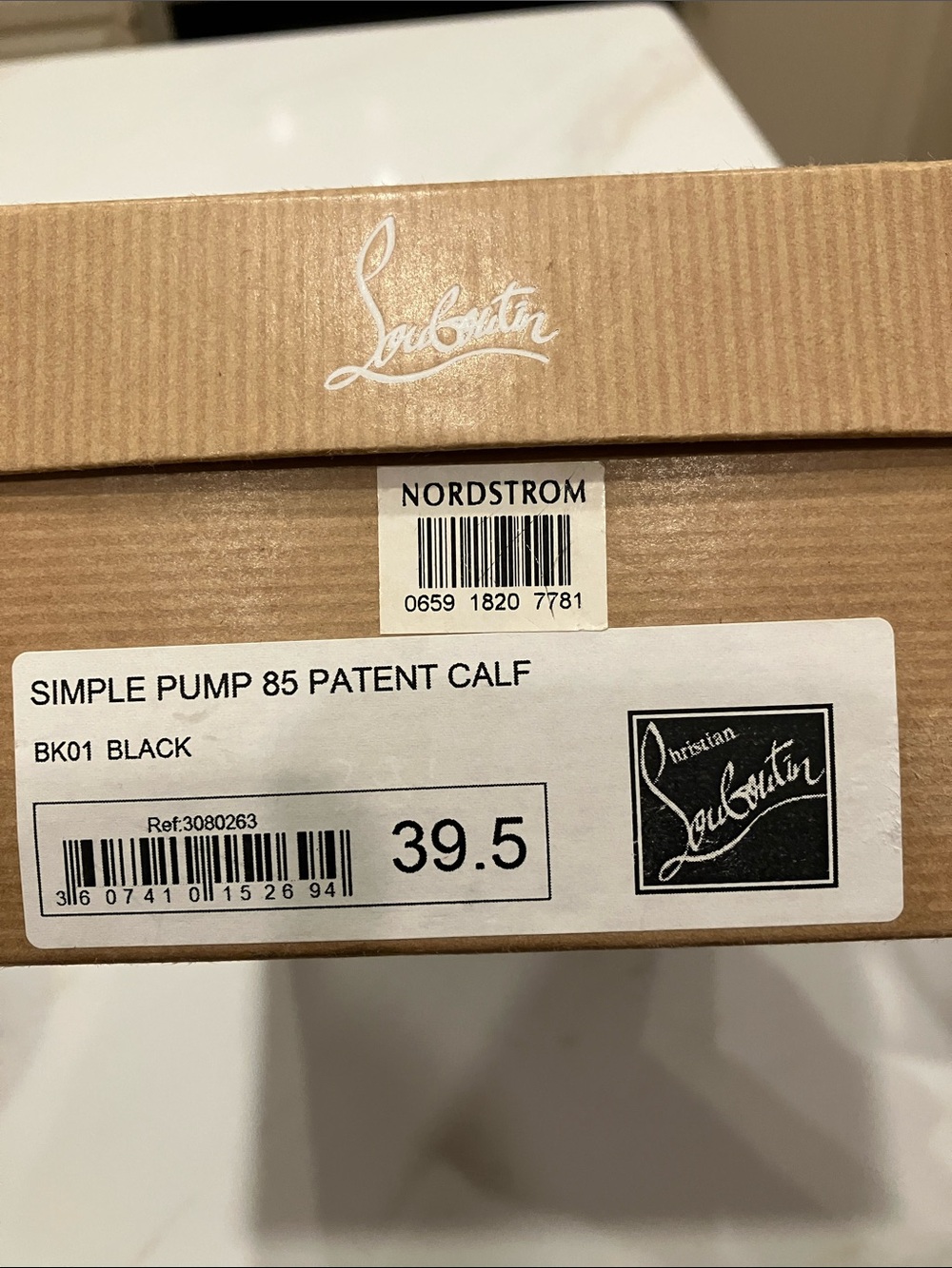Christian Louboutin Simple Pump 85 Black Patent Round-Toe Pumps Sz 39.5- GUC - Picture 11 of 14